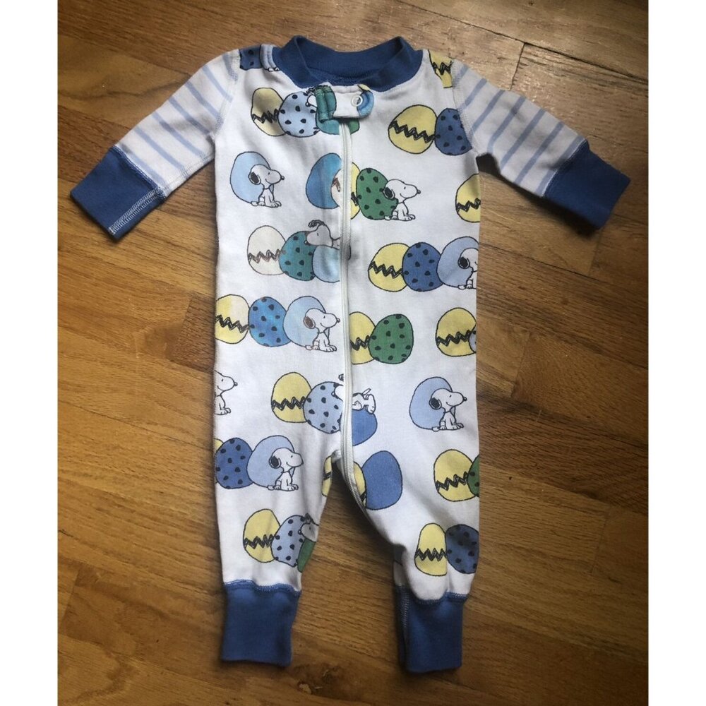 Hanna Andersson size 60cm 0-3M Peanuts Zip Up Easter Sleeper